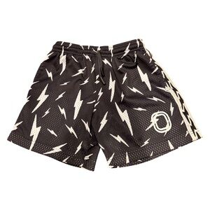 Overtime Black Lightning print Shorts boys size Large